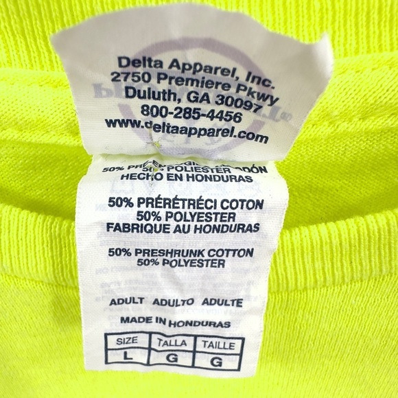 Delta Sturgis Motorcycle Rally Shirt Womens L Neon Yellow Short Sleeve Biker Top - Picture 5 of 10